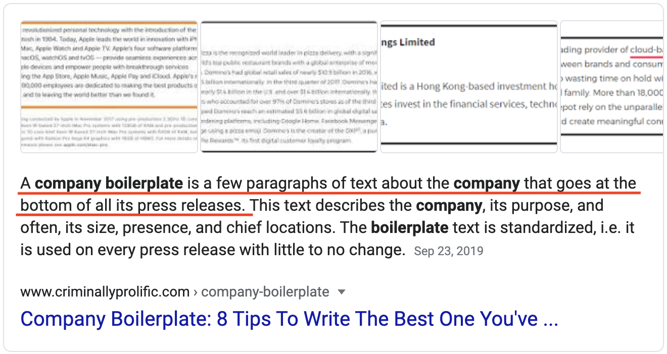 Company Boilerplate