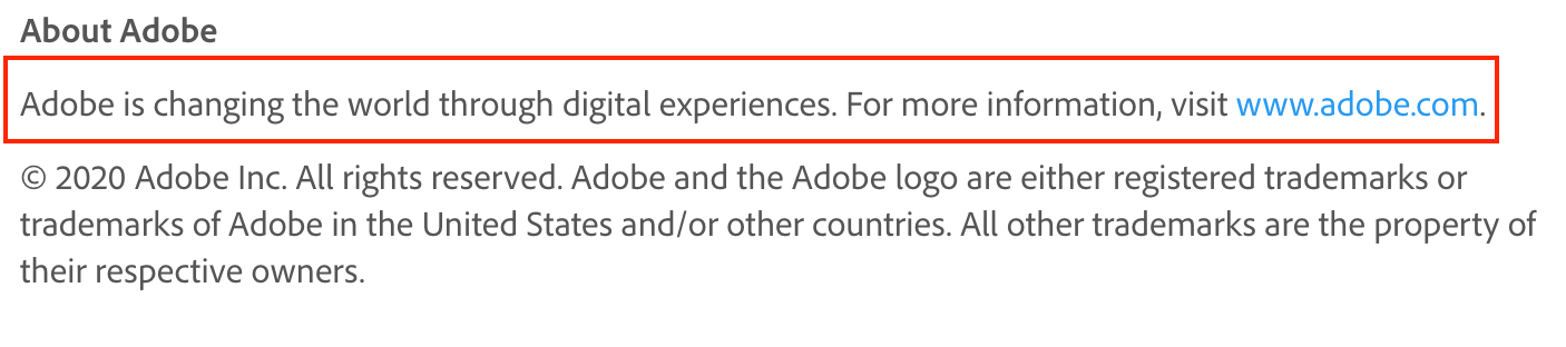 adobe boilerplate