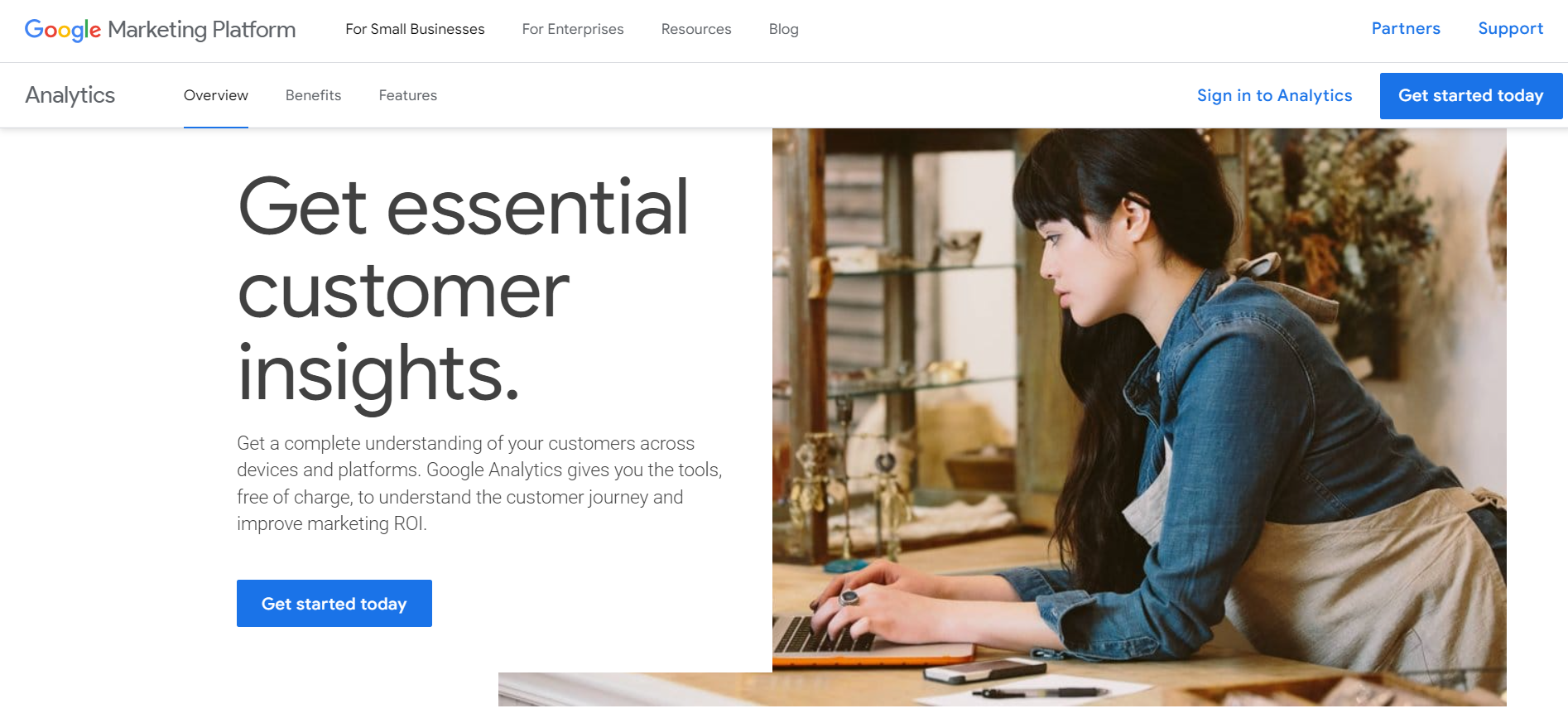 google analytics homepage