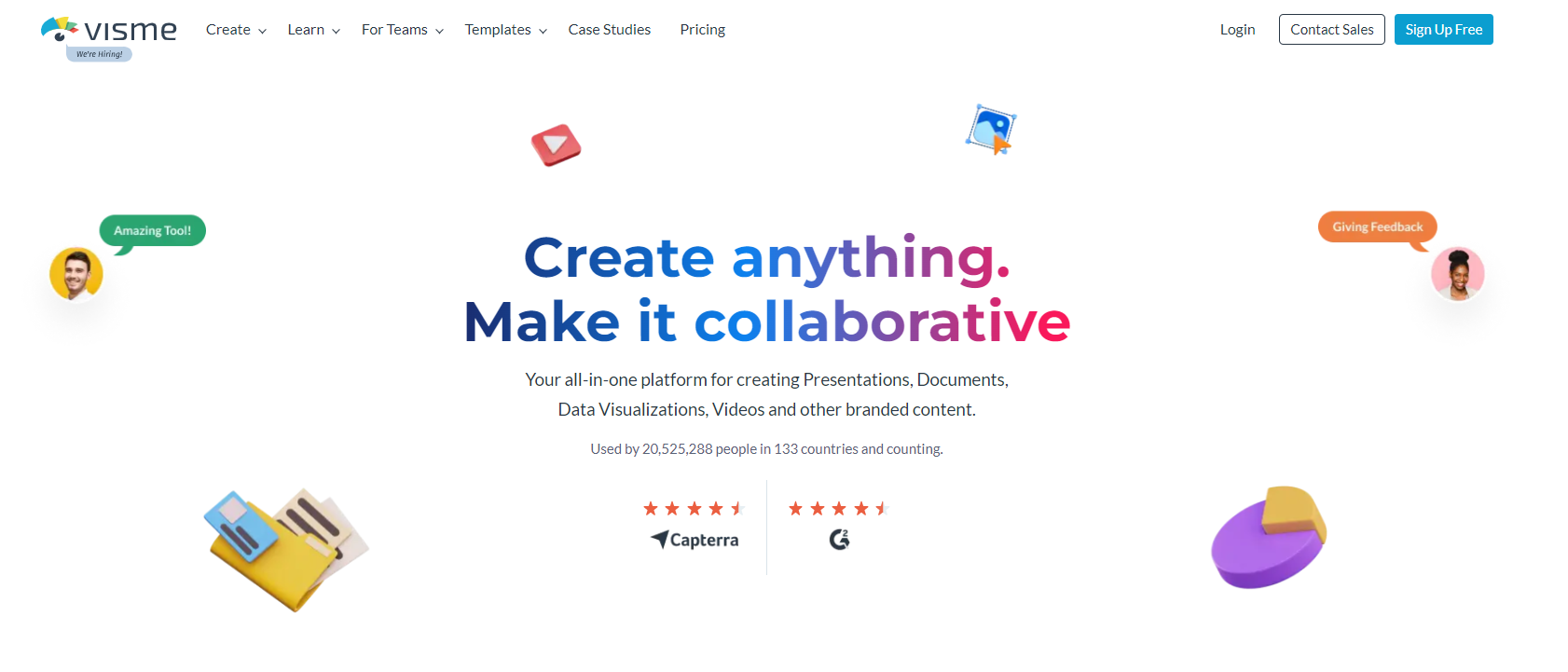 visme homepage
