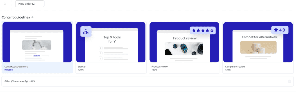 choosing placement type in respona