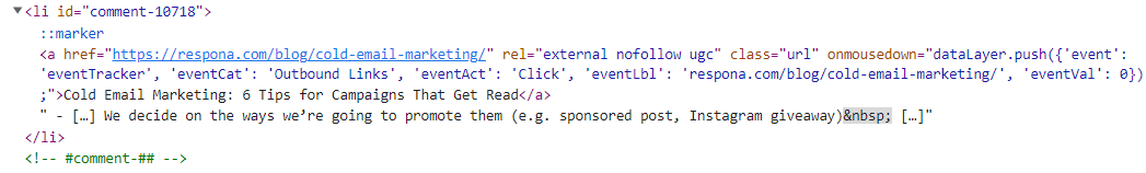 UGC link example
