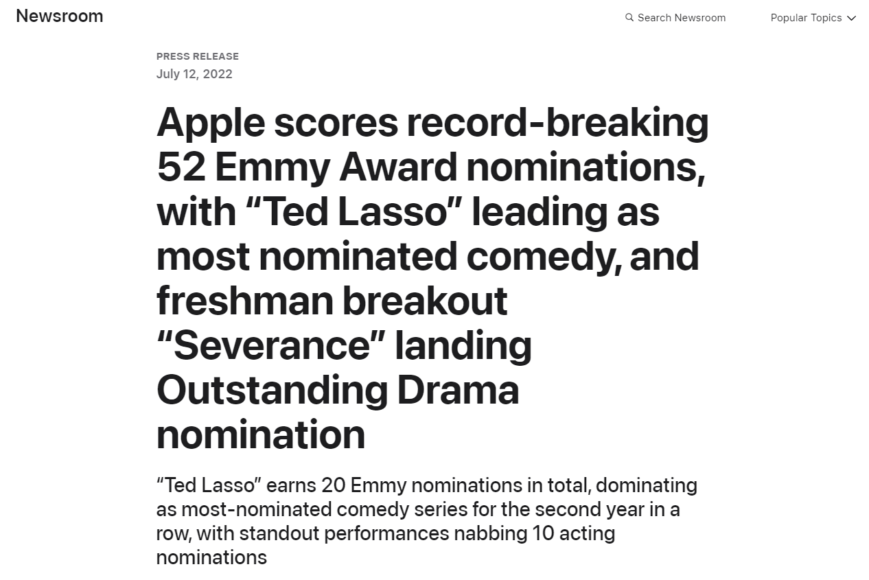 Public relations article